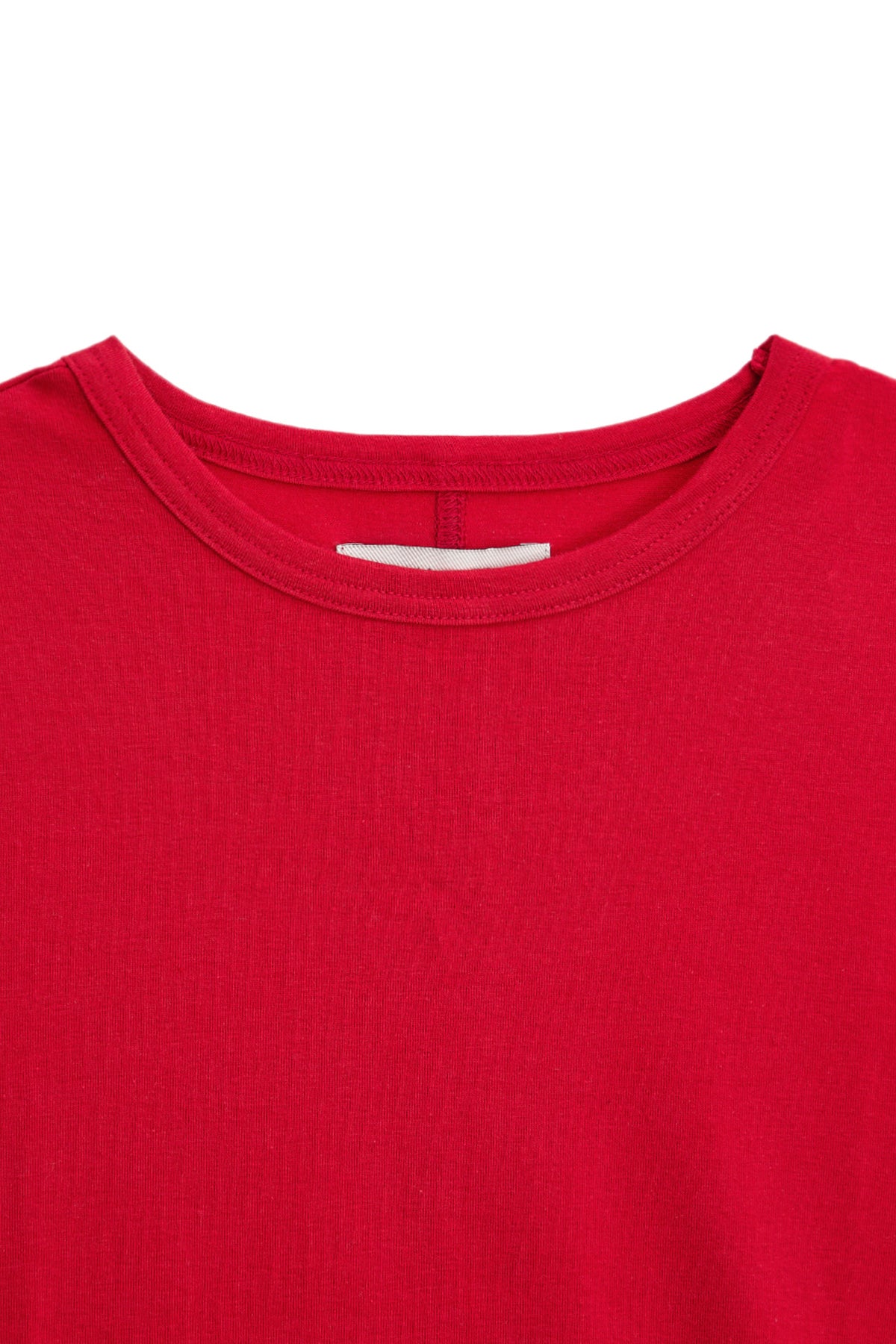 [matinkim] MINI LABEL SHIRRING TOP IN RED