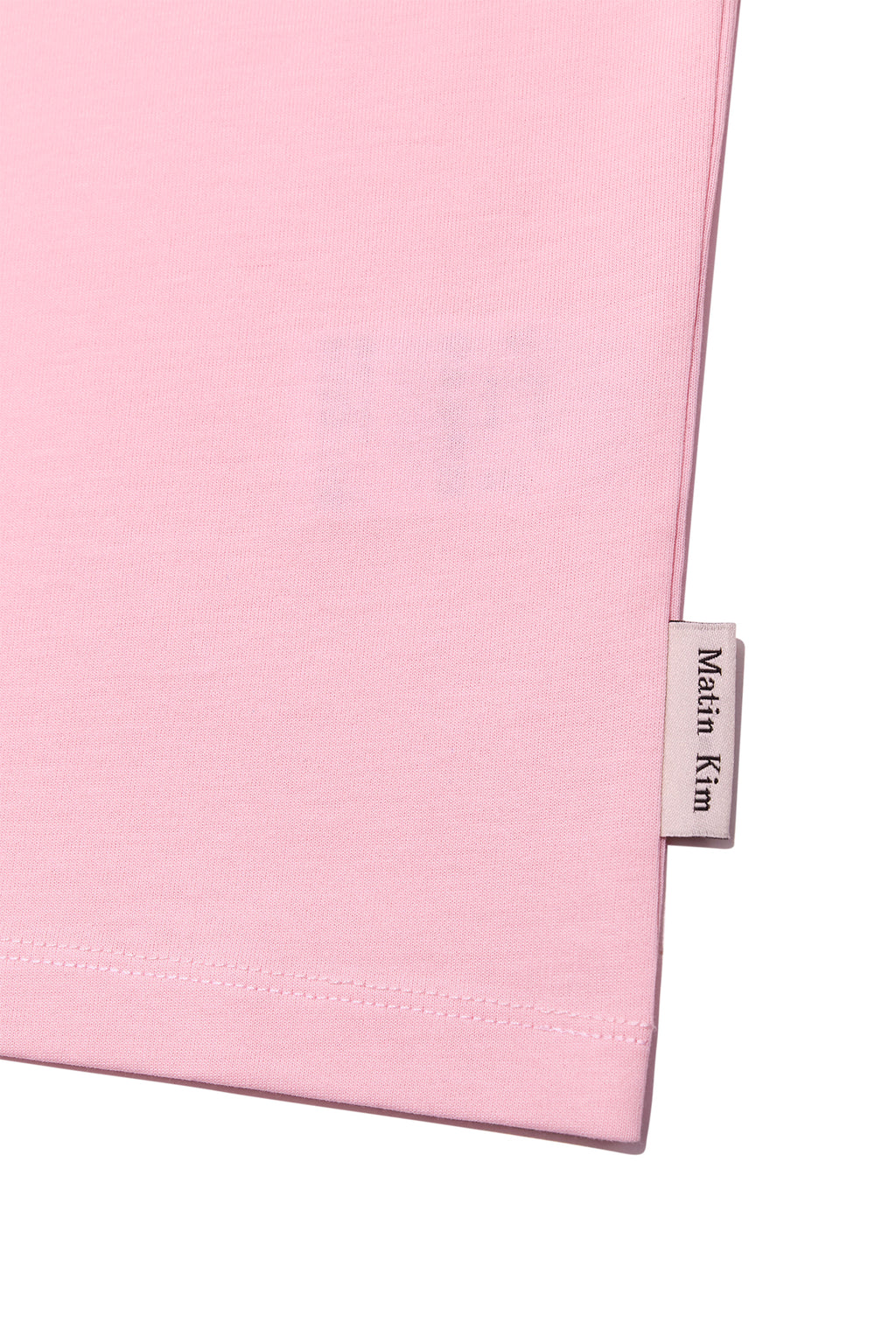 [matinkim] LOGO CUTTED RINGER CROP TOP IN LIGHT PINK