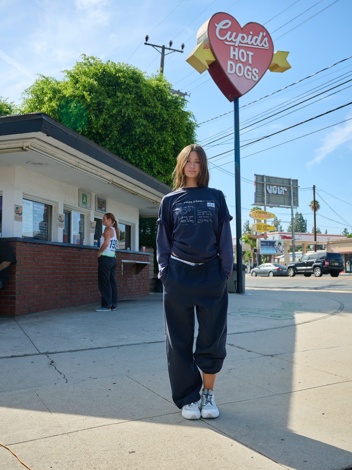 Low Classic Postcard Layered Tee Navy
