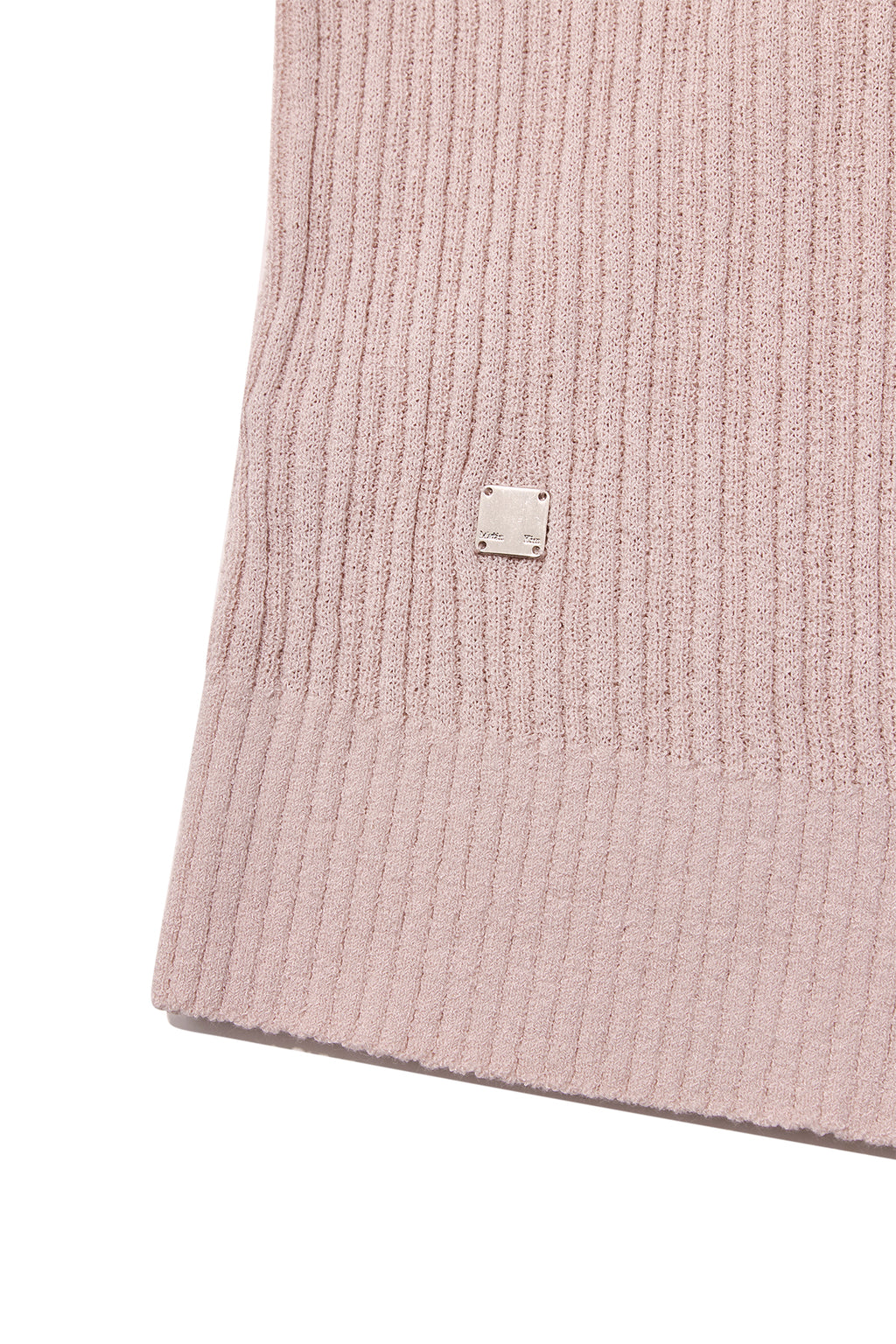 [matinkim] WRAP SLEEVELESS KNIT HOODY TOP IN LIGHT PINK
