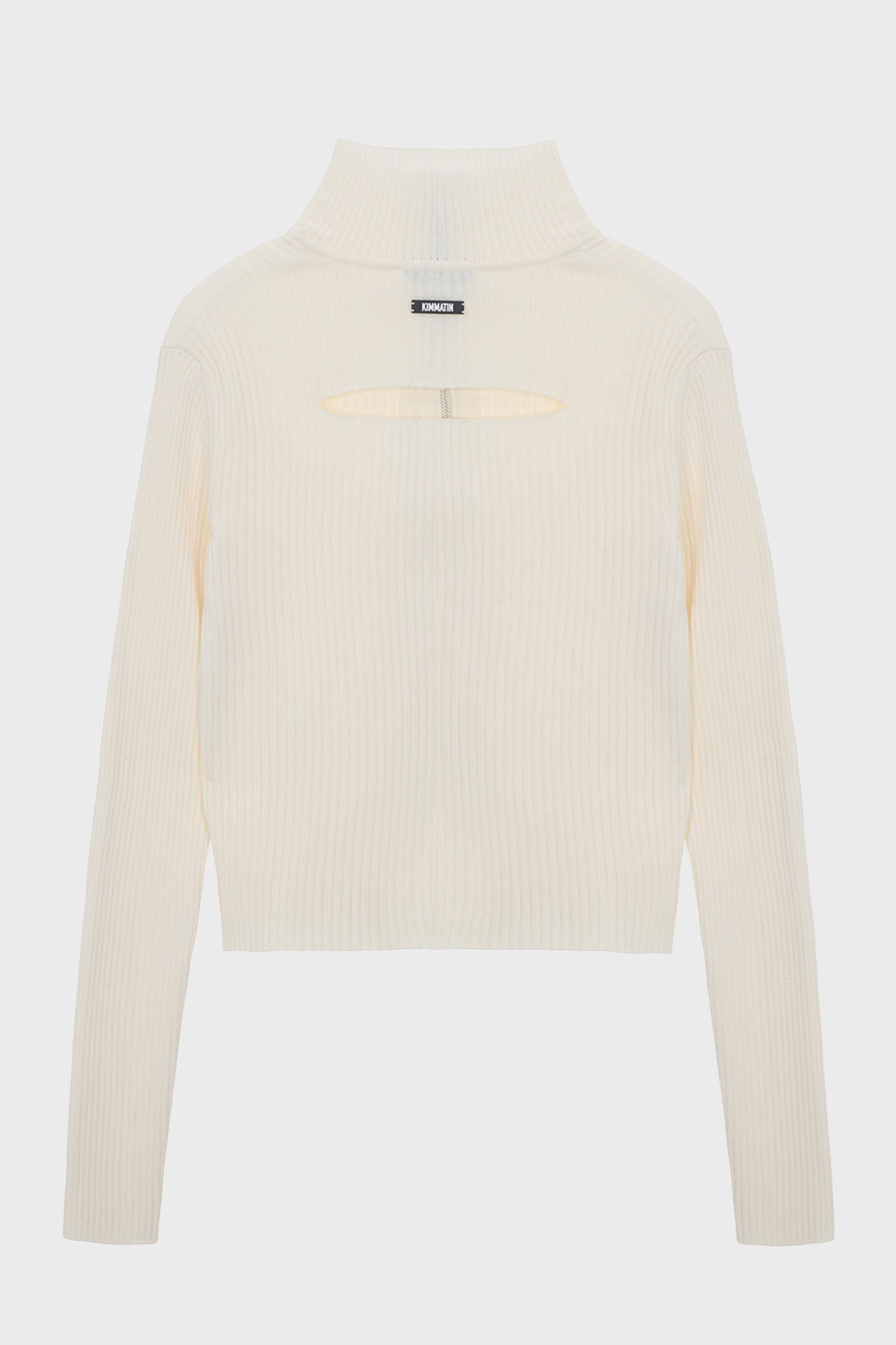 Matinkim High Neck Two Way Zip UP Cardigan IN Ivory