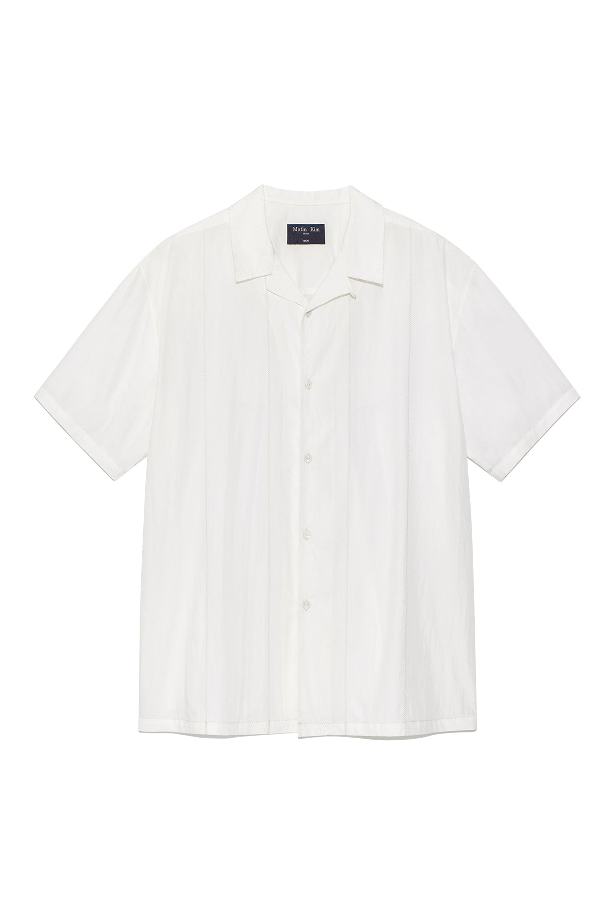 Matinkim Zigzag Stitch Point Shirt For Men IN White