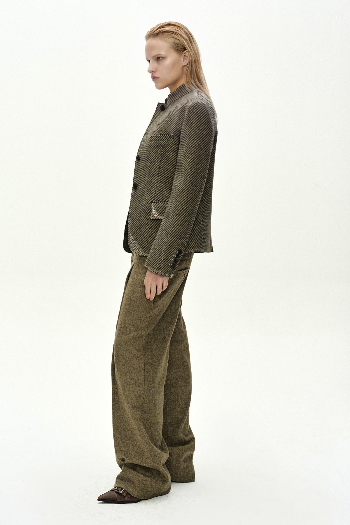 Andersson Bell Wool Twill Cropped Tailored Jacket
