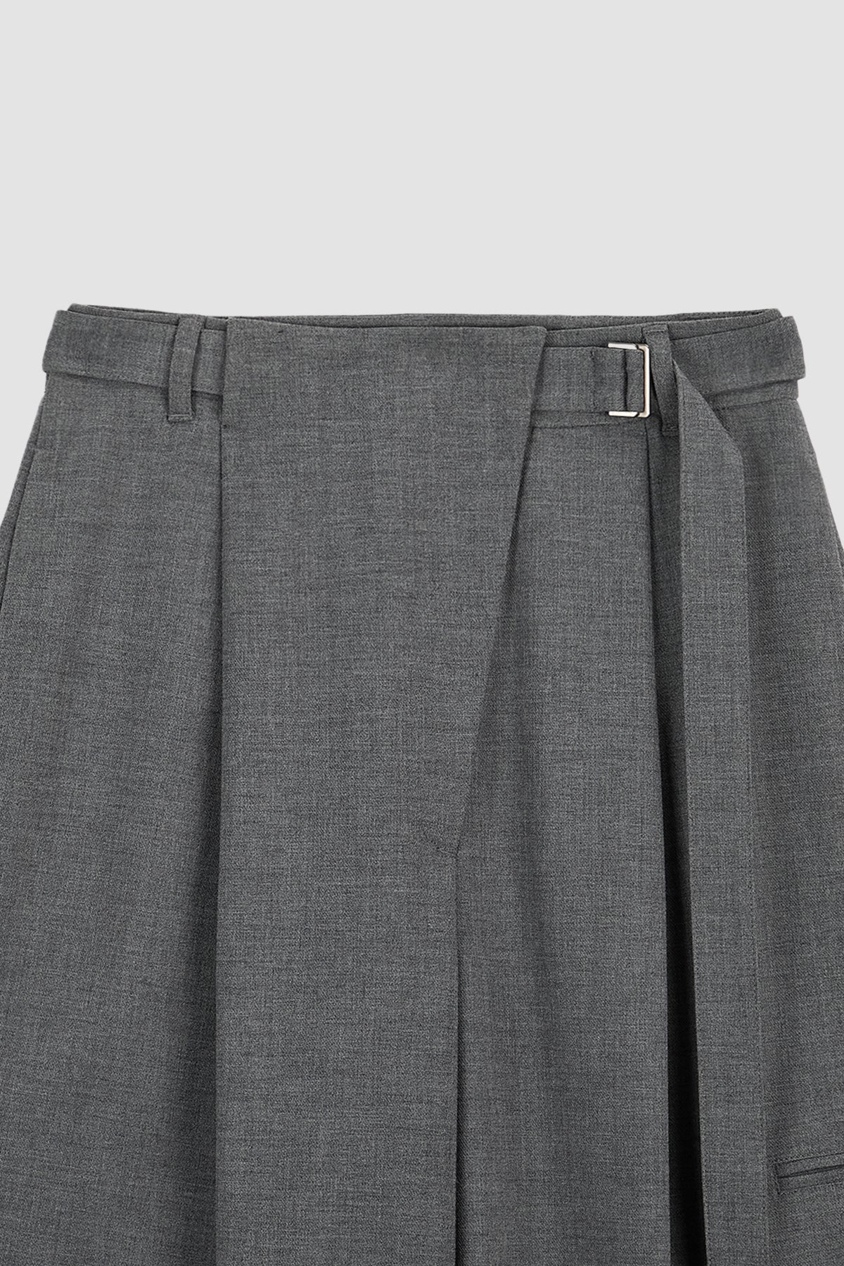 Matinkim Diagonal Zipper Belted Pants IN Grey