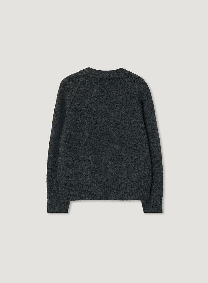 Mango Maniplease Yett Wool Cardigan Charcoal