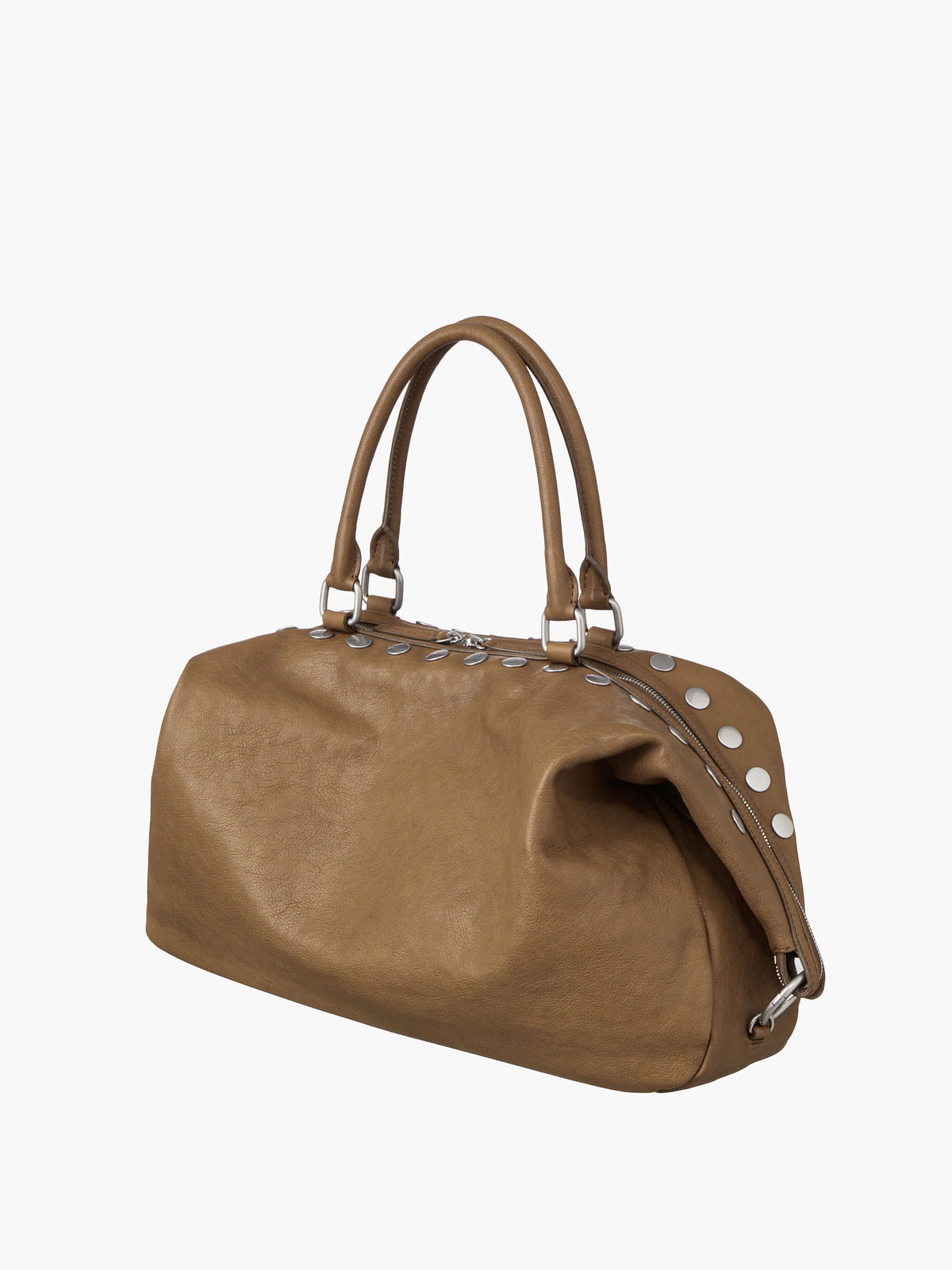 Margesherwood Dumpling Stud vintage camel washed nappa