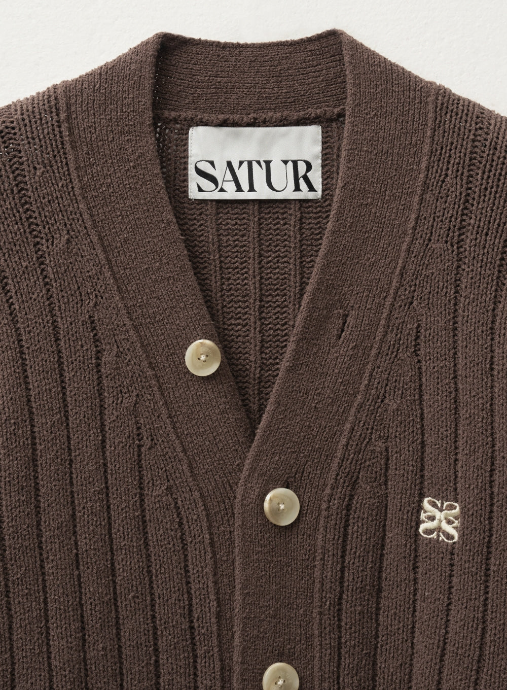 [satur] (W) Faro Over Size Boucle Cardigan - Heritage Brown