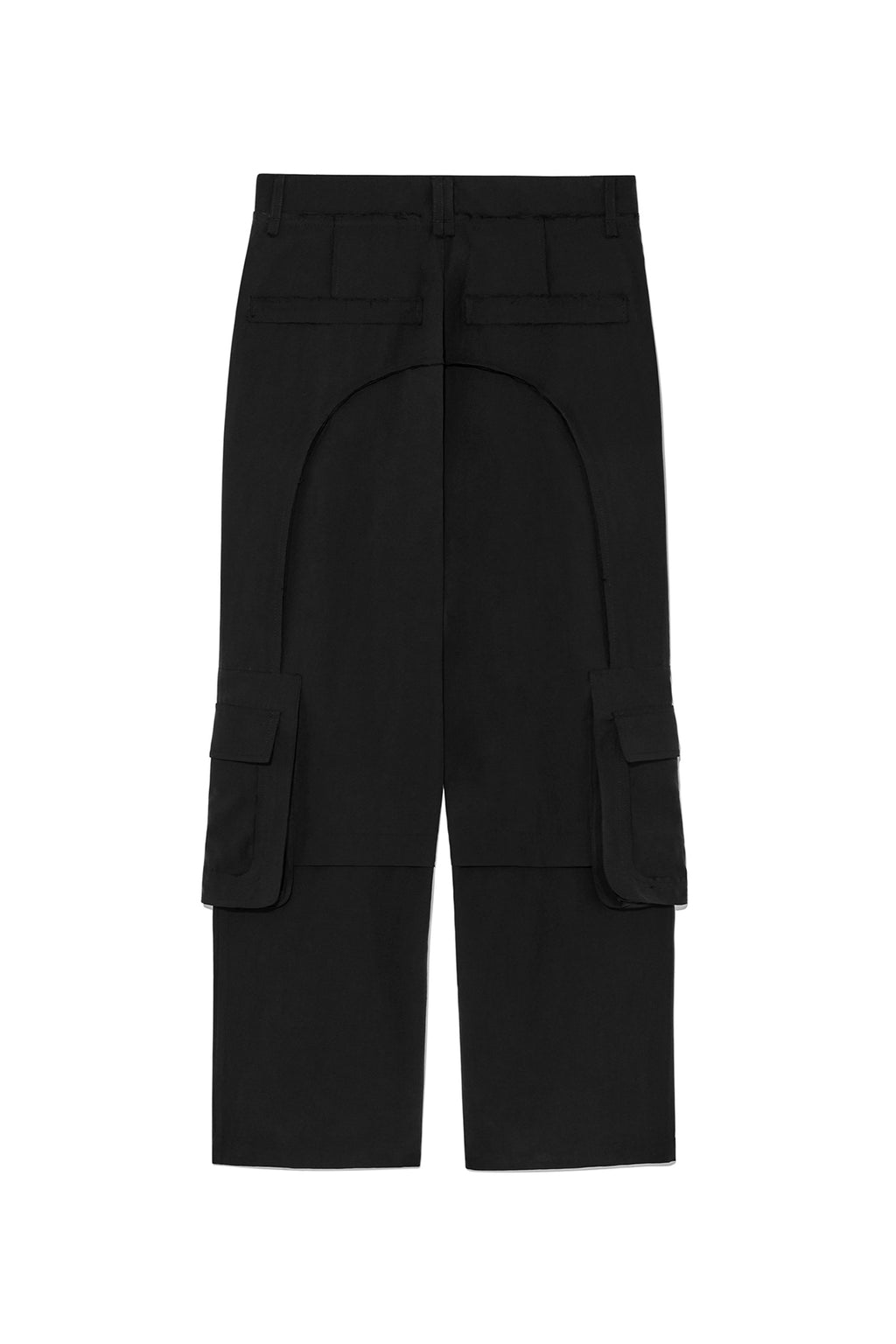 [matinkim] STRING POCKET WIDE CARGO PANTS IN BLACK
