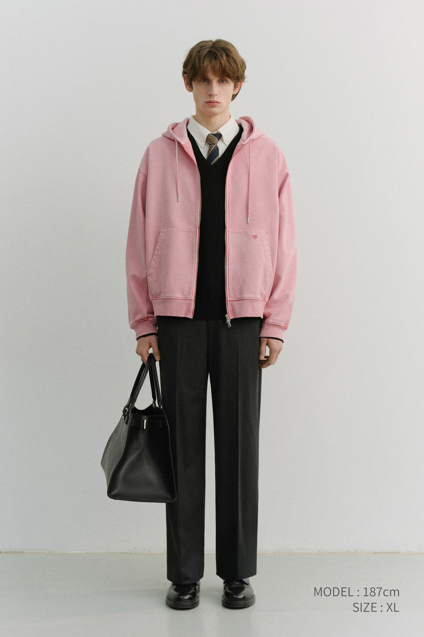 Dunst Unisex Garment Dyed Zip-Up Hoodie Light Pink