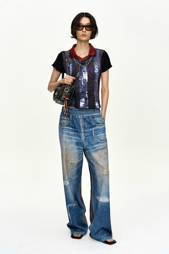 Andersson Bell Denim & Cargo Trompe L'Oeil Mesh Pants