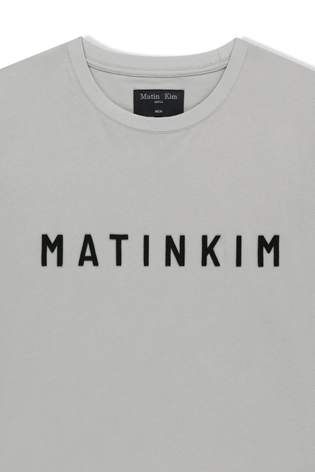 Matinkim Applique Felt Logo Top For Men IN Grey
