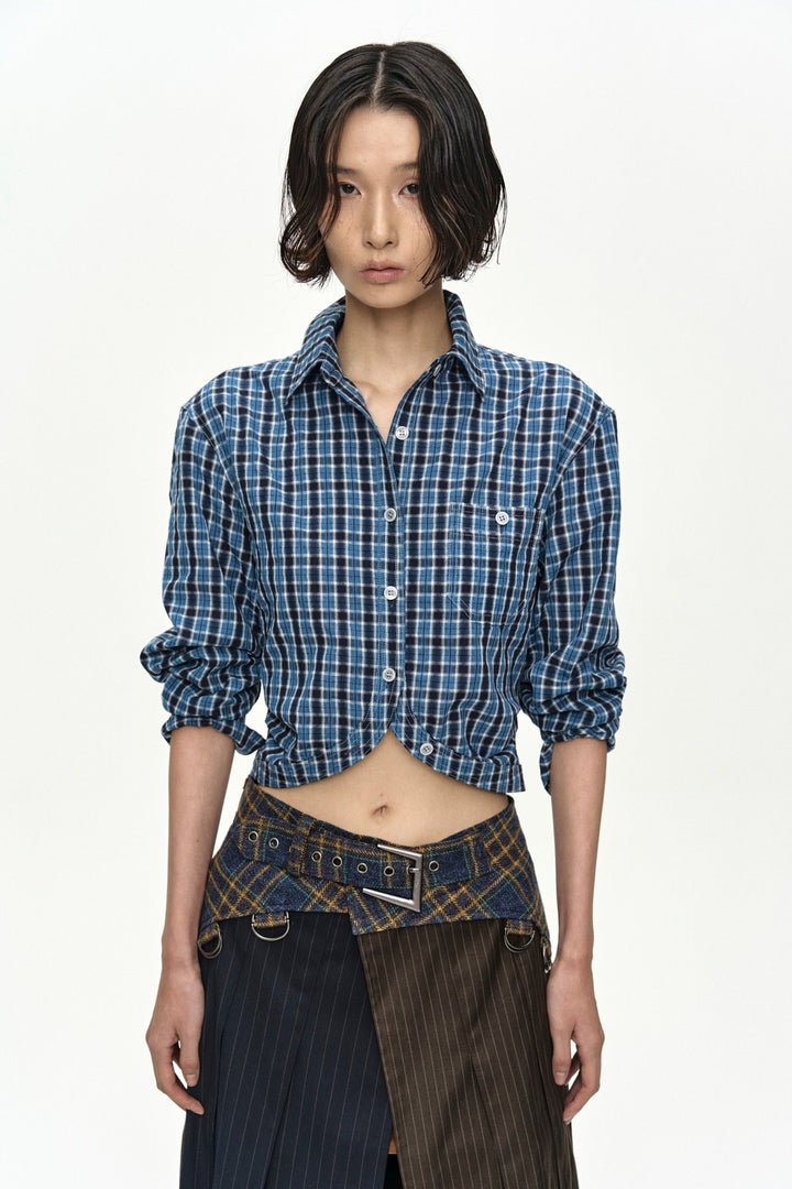 Andersson Bell Check Curves Hem Shirt