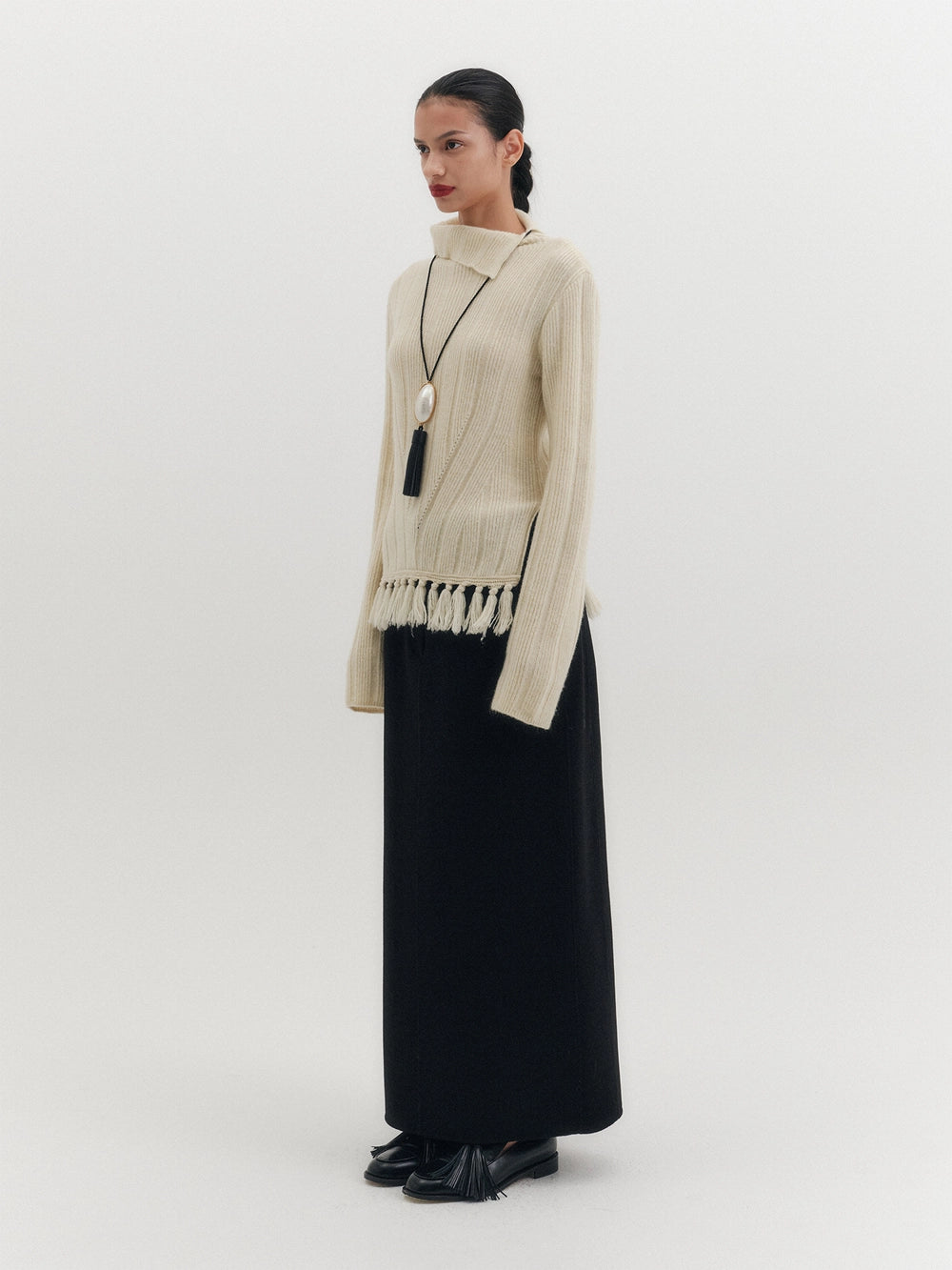 EENK Straight Classic Long Skirt - Black