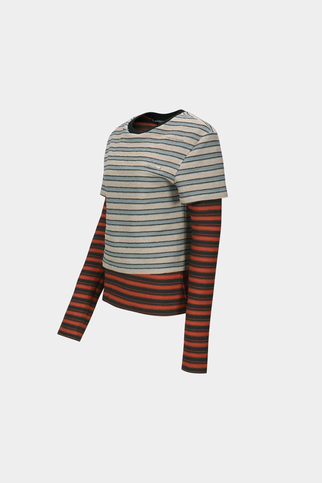 Andersson Bell Multi Stripe LS T-Shirts / Brick)