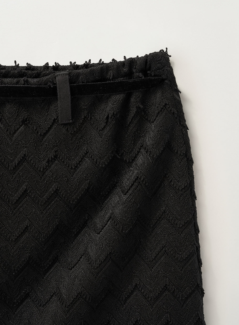 [satur] (W) Crochet Layered Skirt - Black