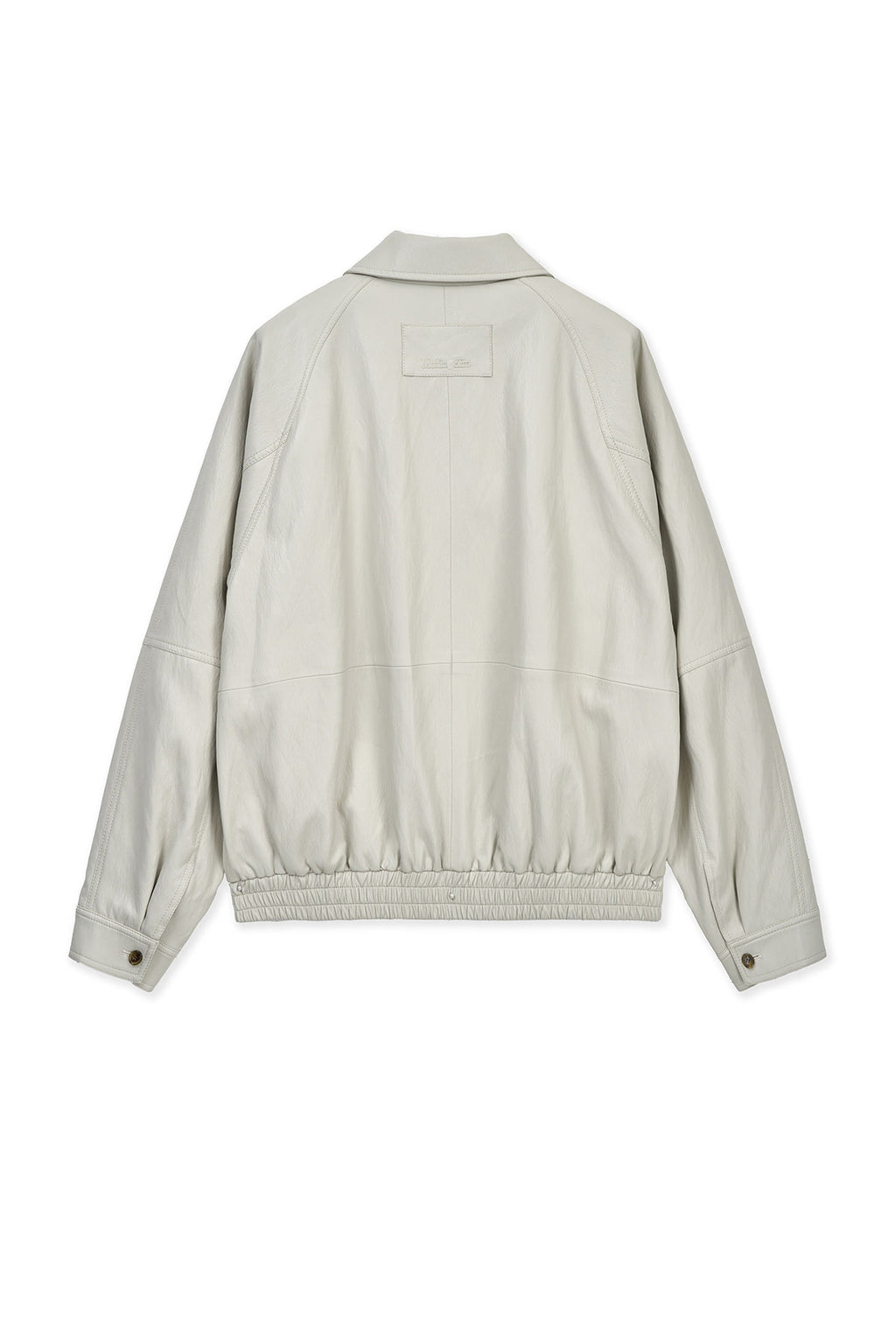 Matinkim Small Logo Faux Leather Zip UP Jumper IN Light Grey