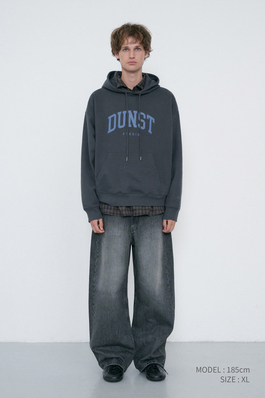 Dunst Unisex Arch Logo Hoodie Charcoal Grey