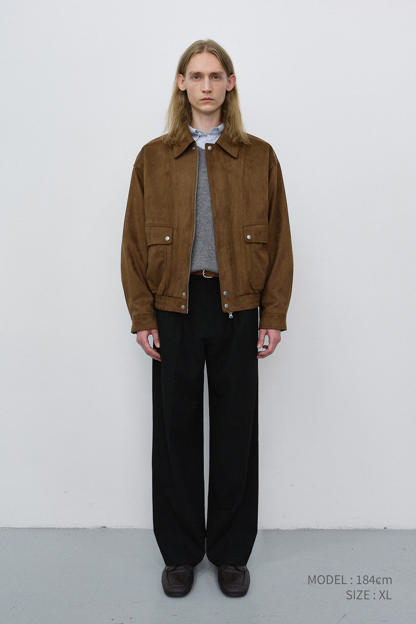 Dunst Unisex Suede Zip-Up Blouson Camel Suede