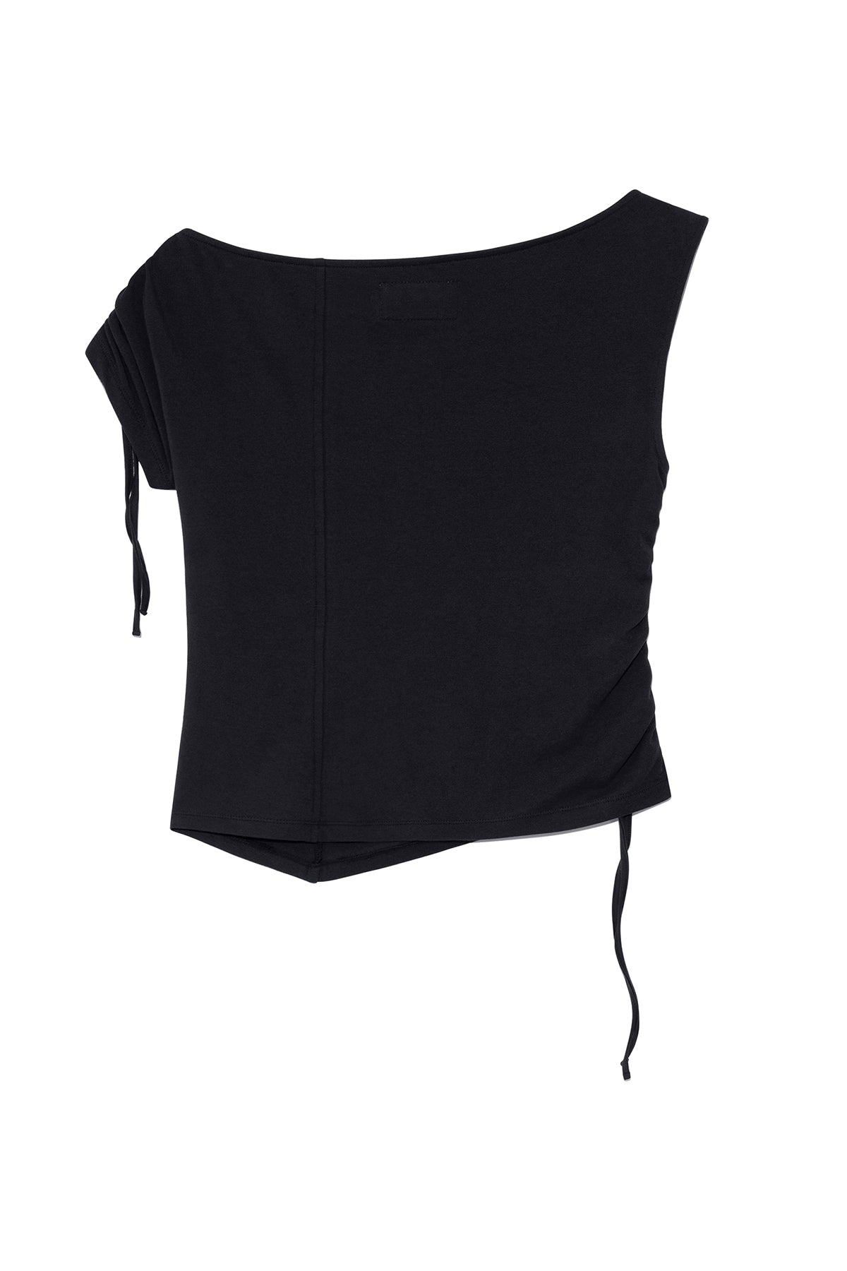[matinkim] STRING OFF SHOULDER SLIM TOP IN CHARCOAL