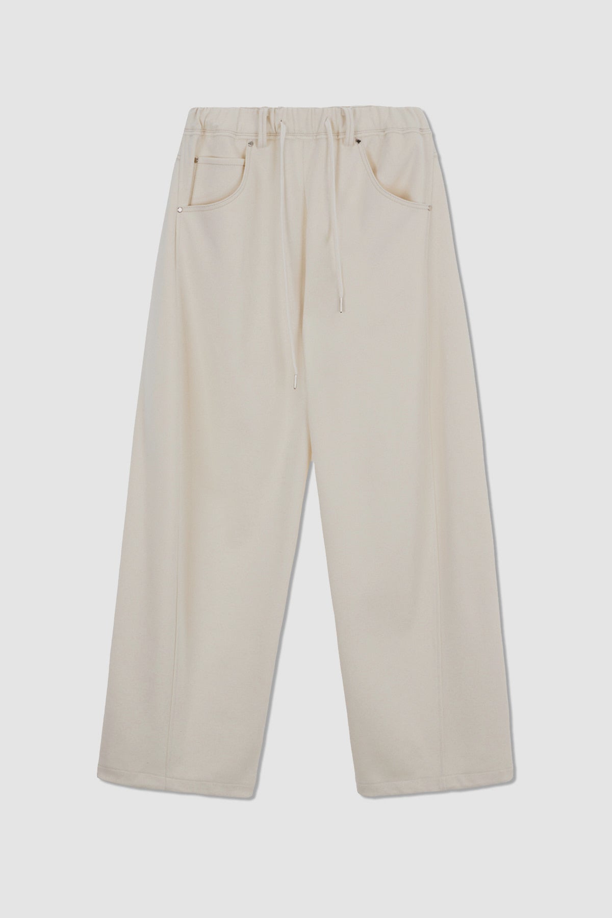 Matinkim Blended Wool Curved Banding Pants IN Ivory