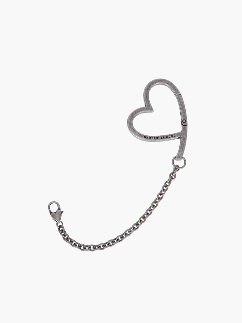 Margesherwood Heart Clip Keychain antiqued silver