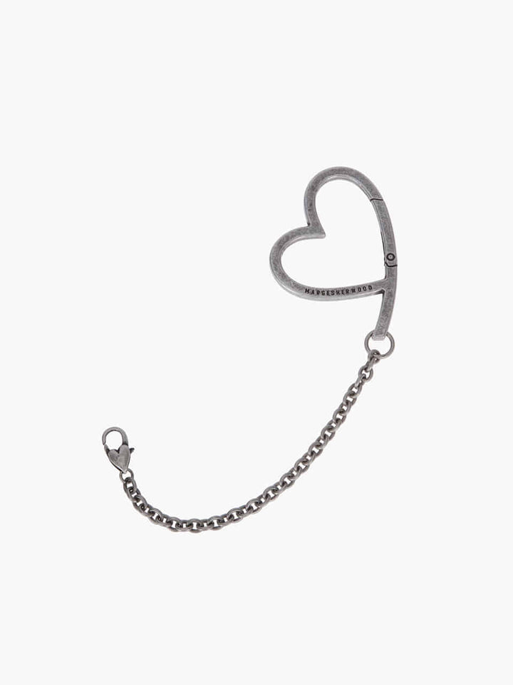 Margesherwood Heart Clip Keychain antiqued silver