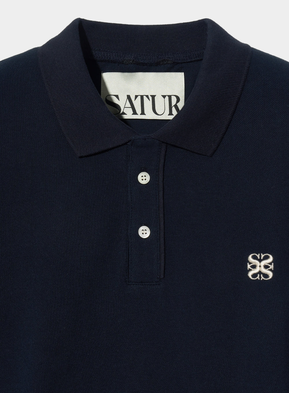[satur] (W) Basic Pique Polo T-Shirt - Classic Navy