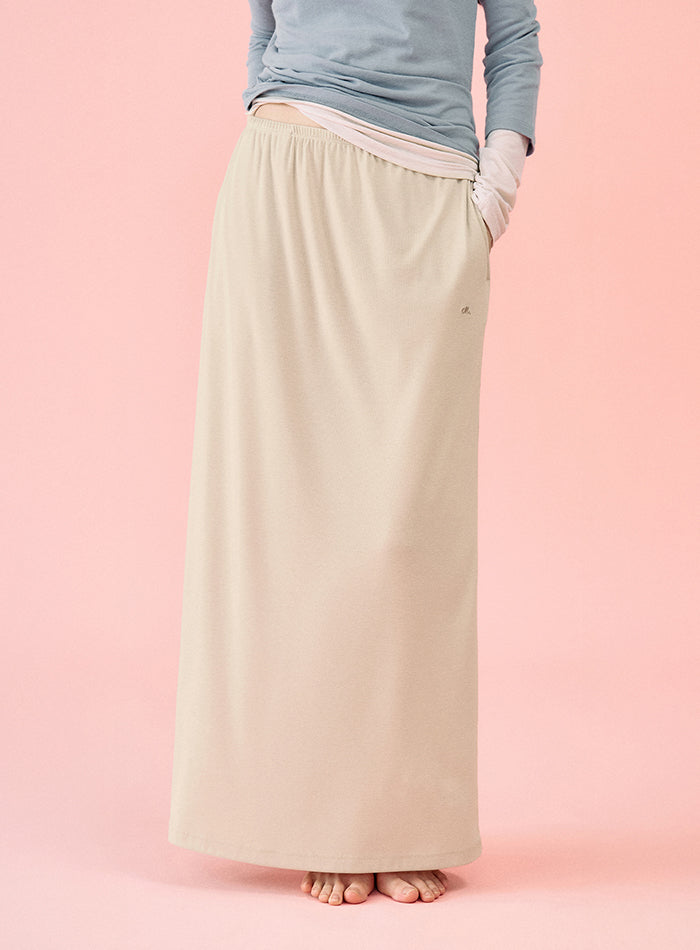 Mango Maniplease York Banding Skirt Milk Beige