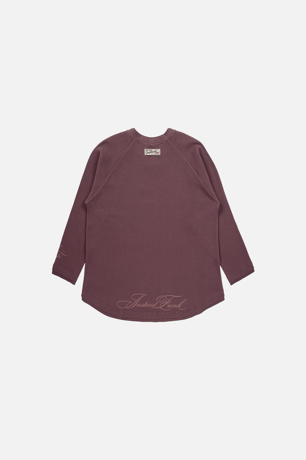 Instantfunk Waffle Graphic Oversized T Shirt - Burgandy