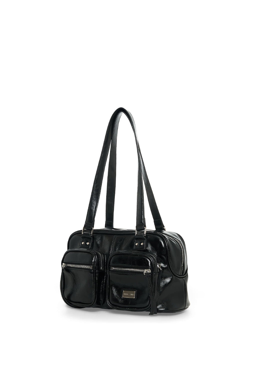 Matinkim Double Pocket Brick Shoulder Bag IN Black