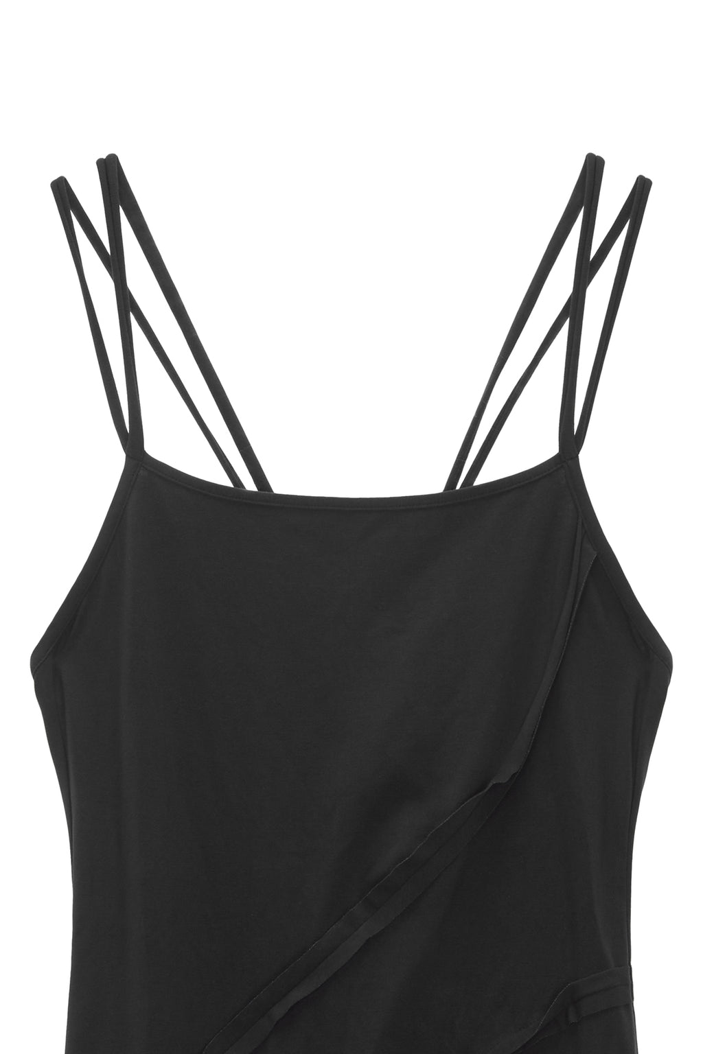 [matinkim] CUT OUT LAYERED MAXI DRESS IN CHARCOAL