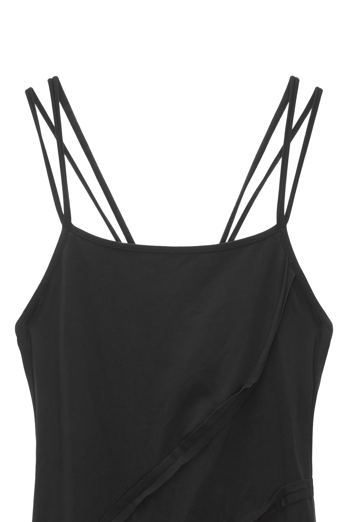 [matinkim] CUT OUT LAYERED MAXI DRESS IN CHARCOAL