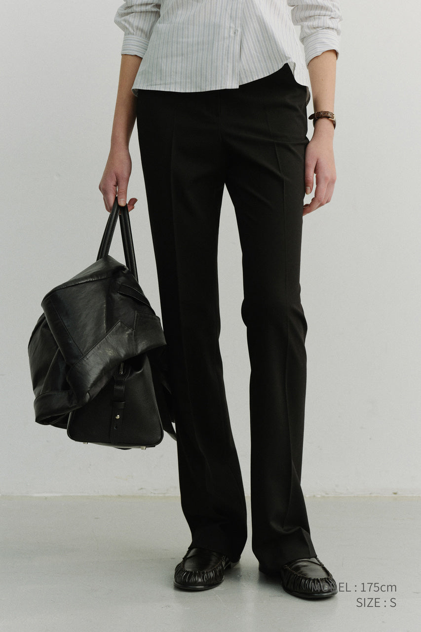 Dunst Semi Boot-Cut Slim Slacks Black