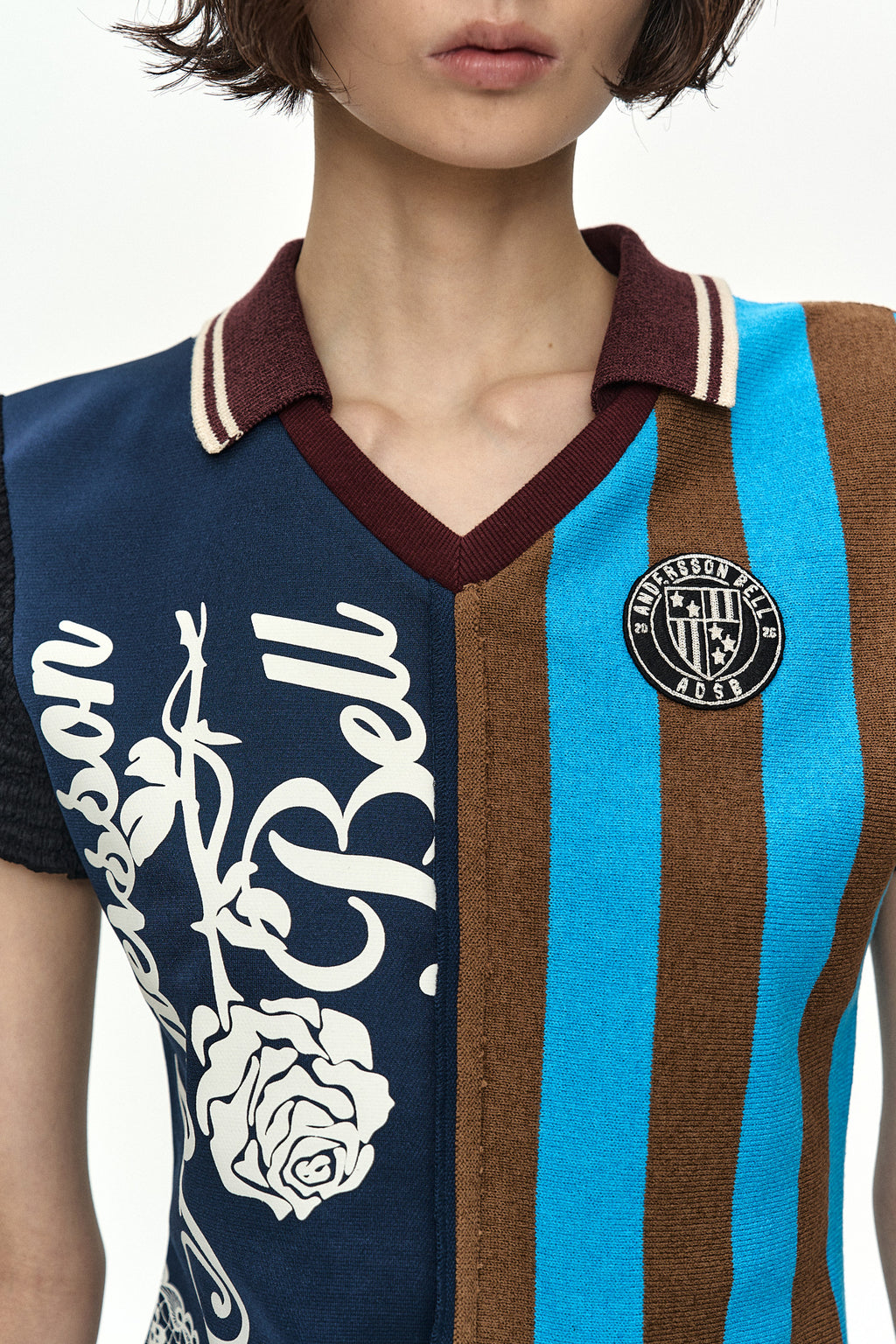 Andersson Bell Reworked Football Collar Top
