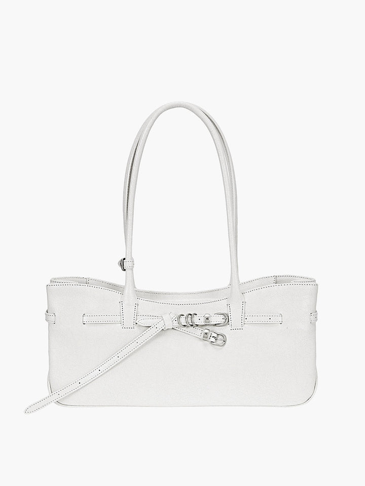 Margesherwood Grandma Used Shoulder Bag off white cracked