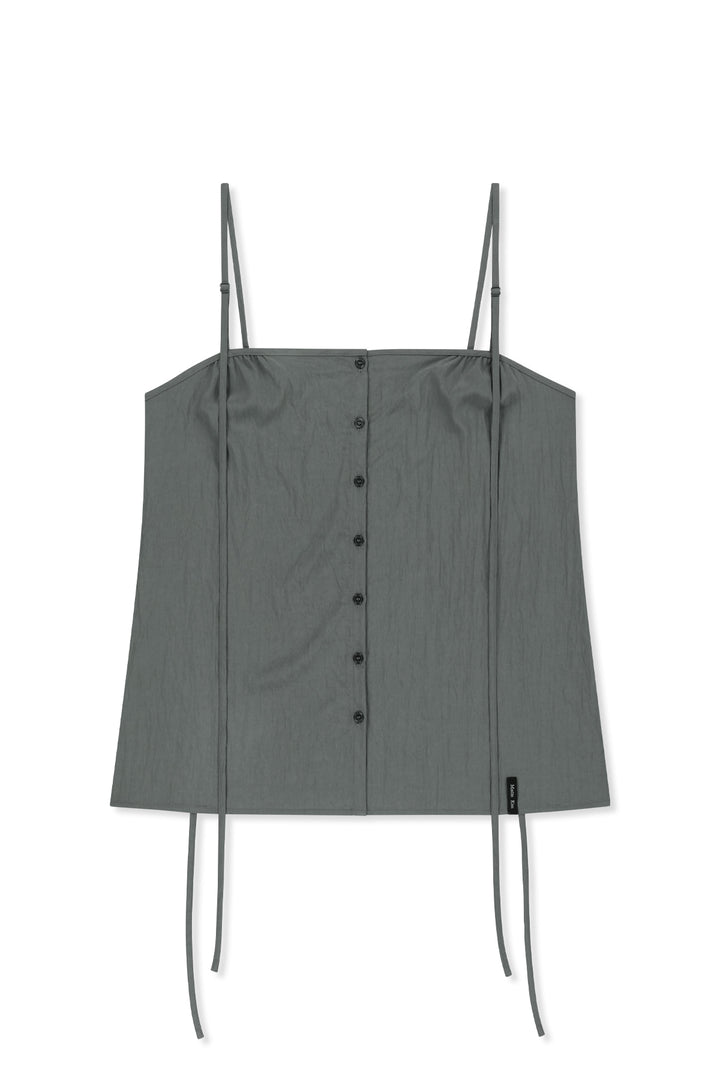 Matinkim Button Sleeveless Blouse IN Grey