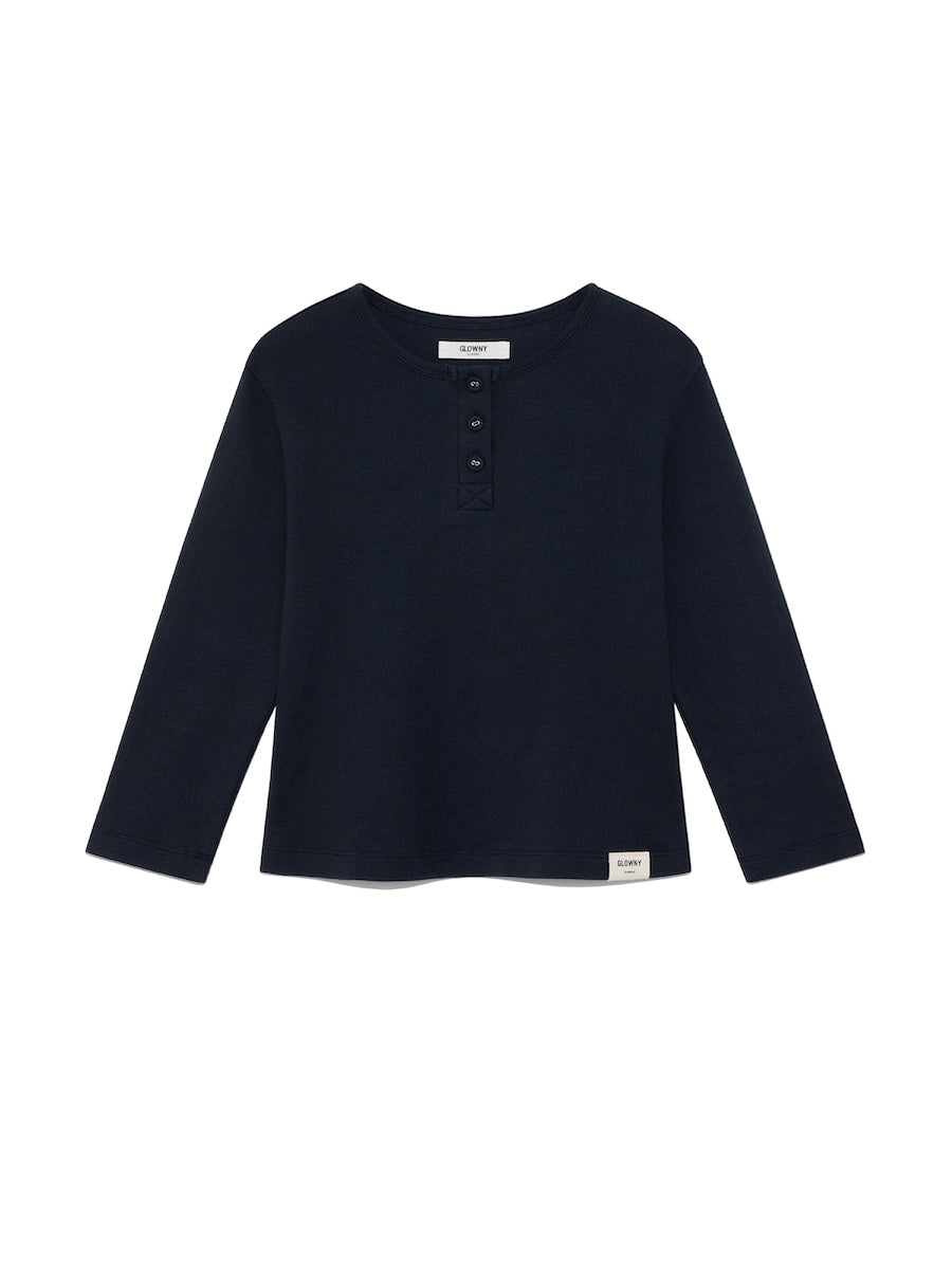 GLOWNY 3/4 Button Fly Tee (Navy)
