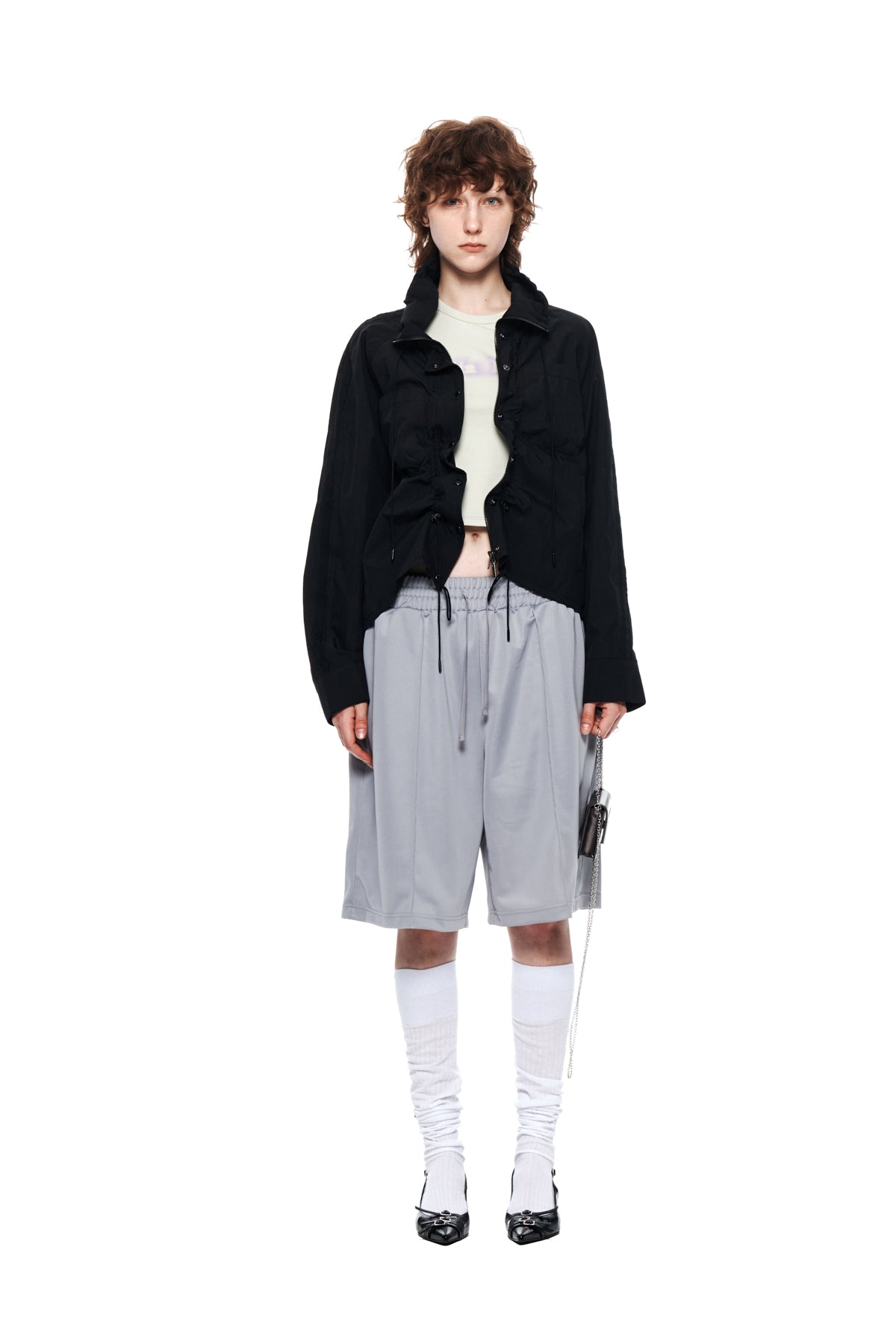 Matinkim Track Midi Pants For Men IN Light Grey