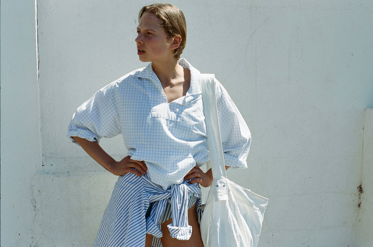 Nothing Written Aya half neck anorak (Blue check)