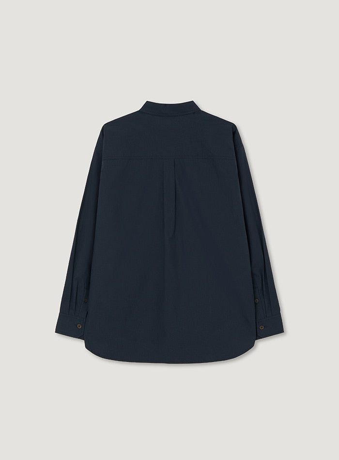 Mango Maniplease Duono Cotton Shirt Navy