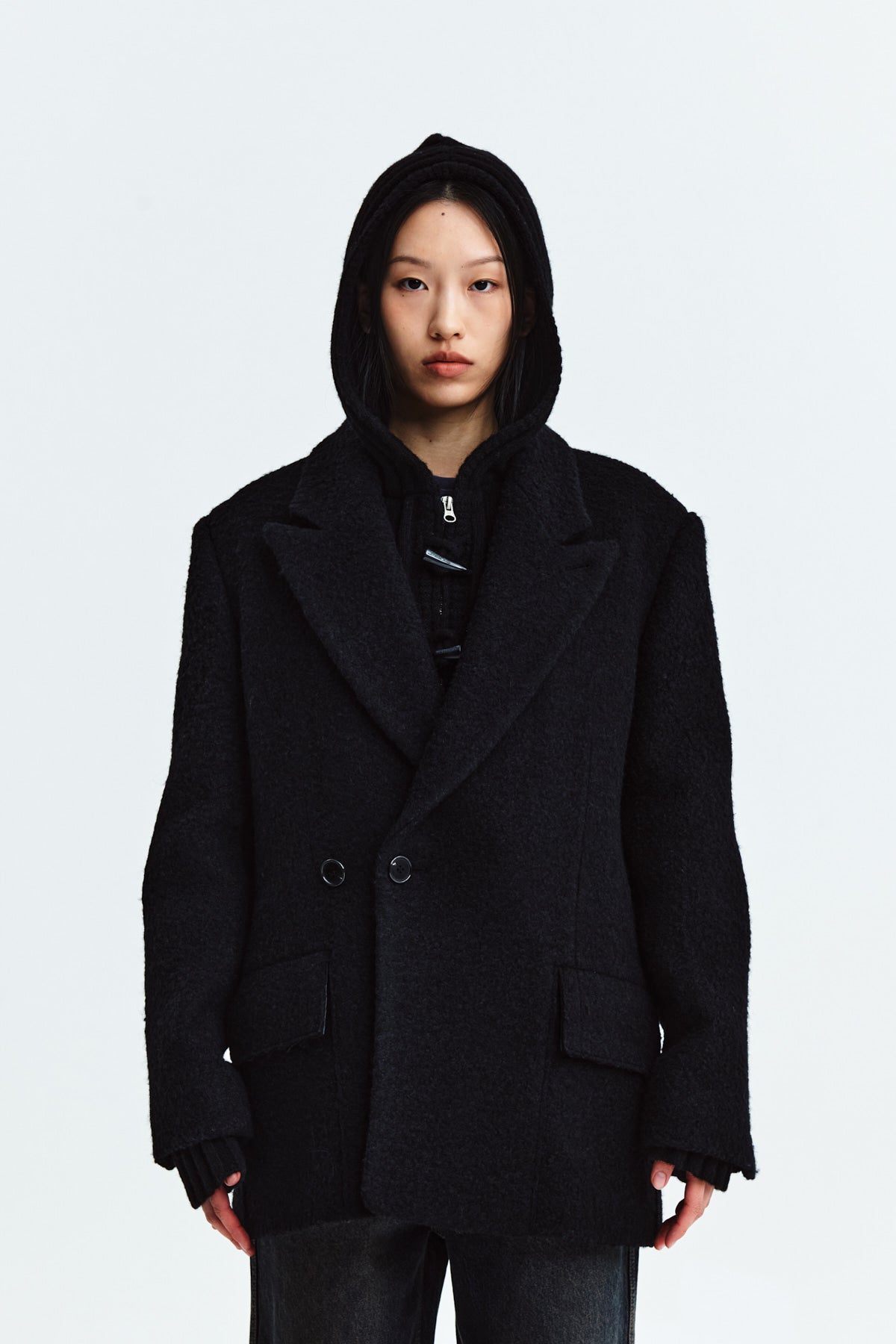 Matinkim Two Button Pocket Wool Jacket IN Dark Navy