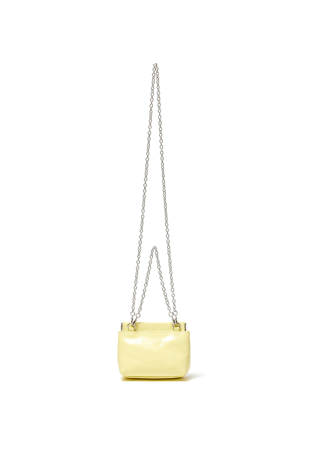 [matinkim] GLOSSY LEATHER MINI WALLET BAG IN LIGHT YELLOW