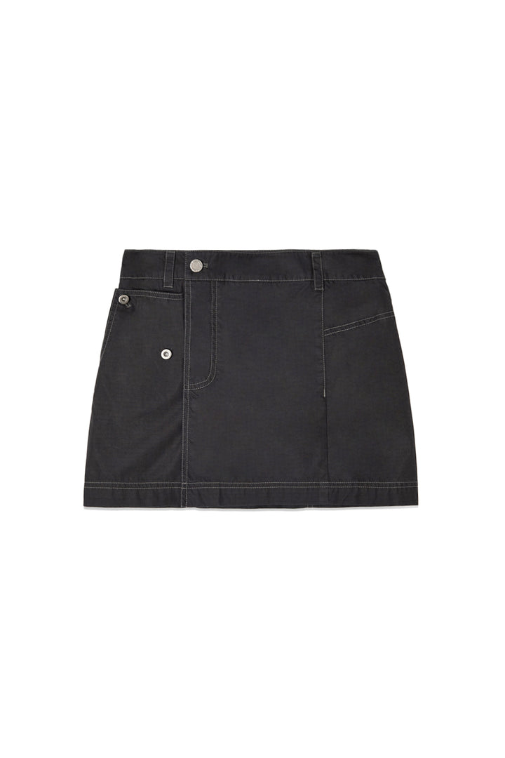 Matinkim Pocket Foldover Wrap Mini Skirt IN Black