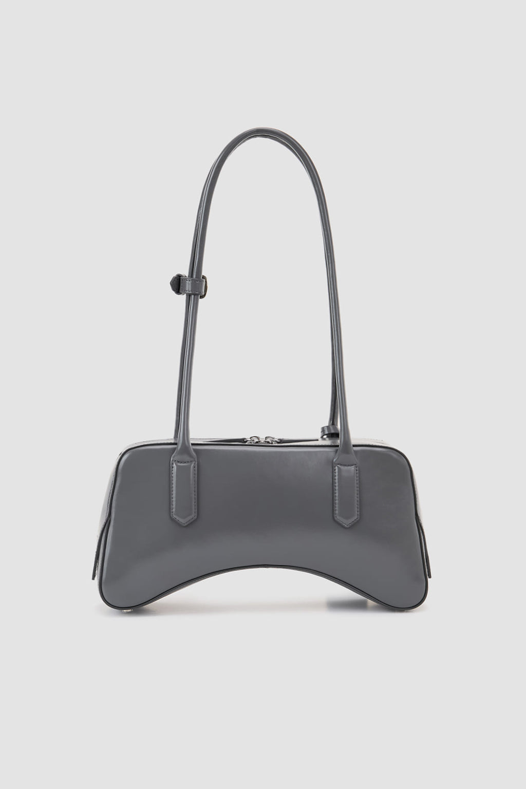 [matinkim] Arch Shape Leather Bowling Bag IN Grey
