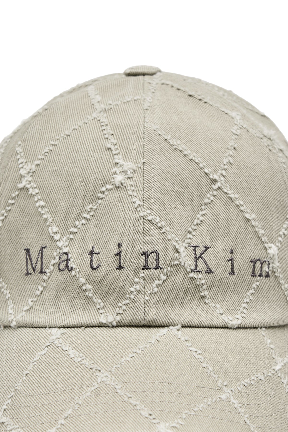 [matinkim] MATIN TYPO QUILTED BALL CAP IN LIGHT KHAKI