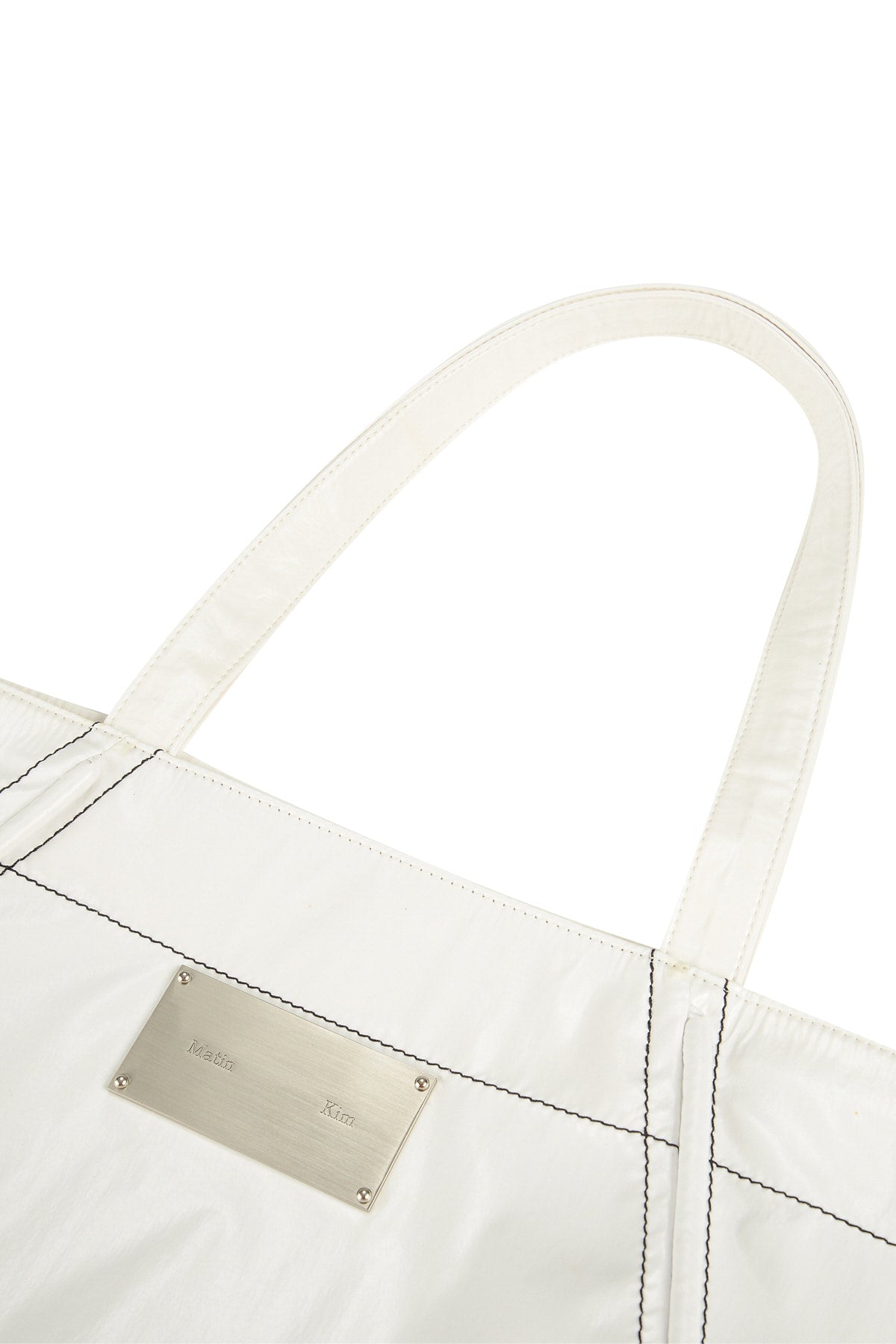 [matinkim] BIG COATING TOTE BAG IN WHITE