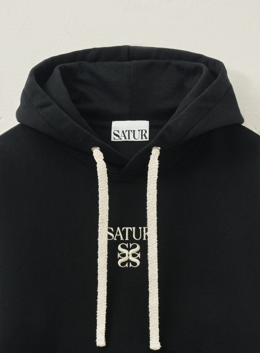[satur] (W) Apero Pocket Crop Hoodie - Black