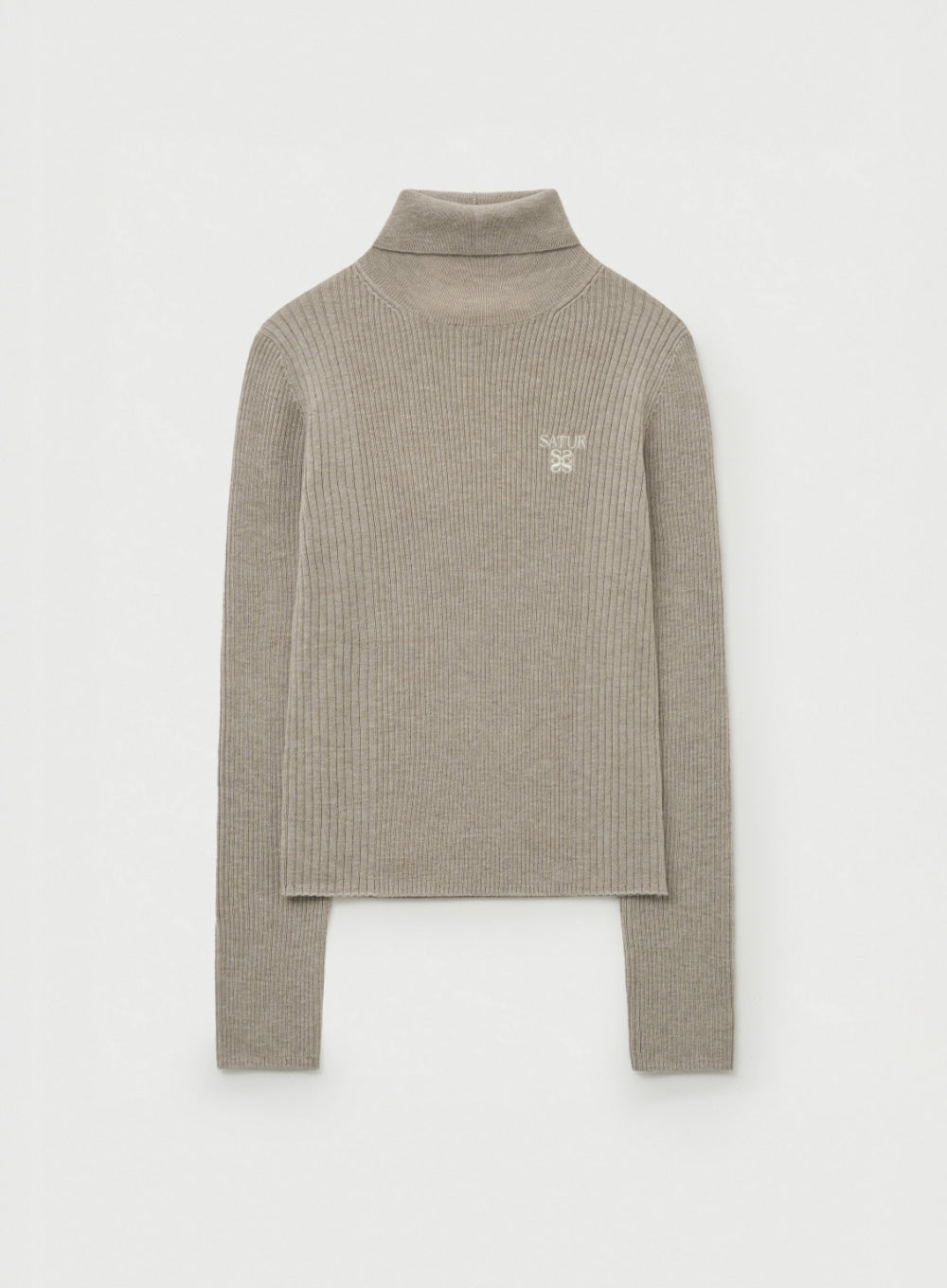 [satur] (W) 2-Way High Neck Knit - Beige