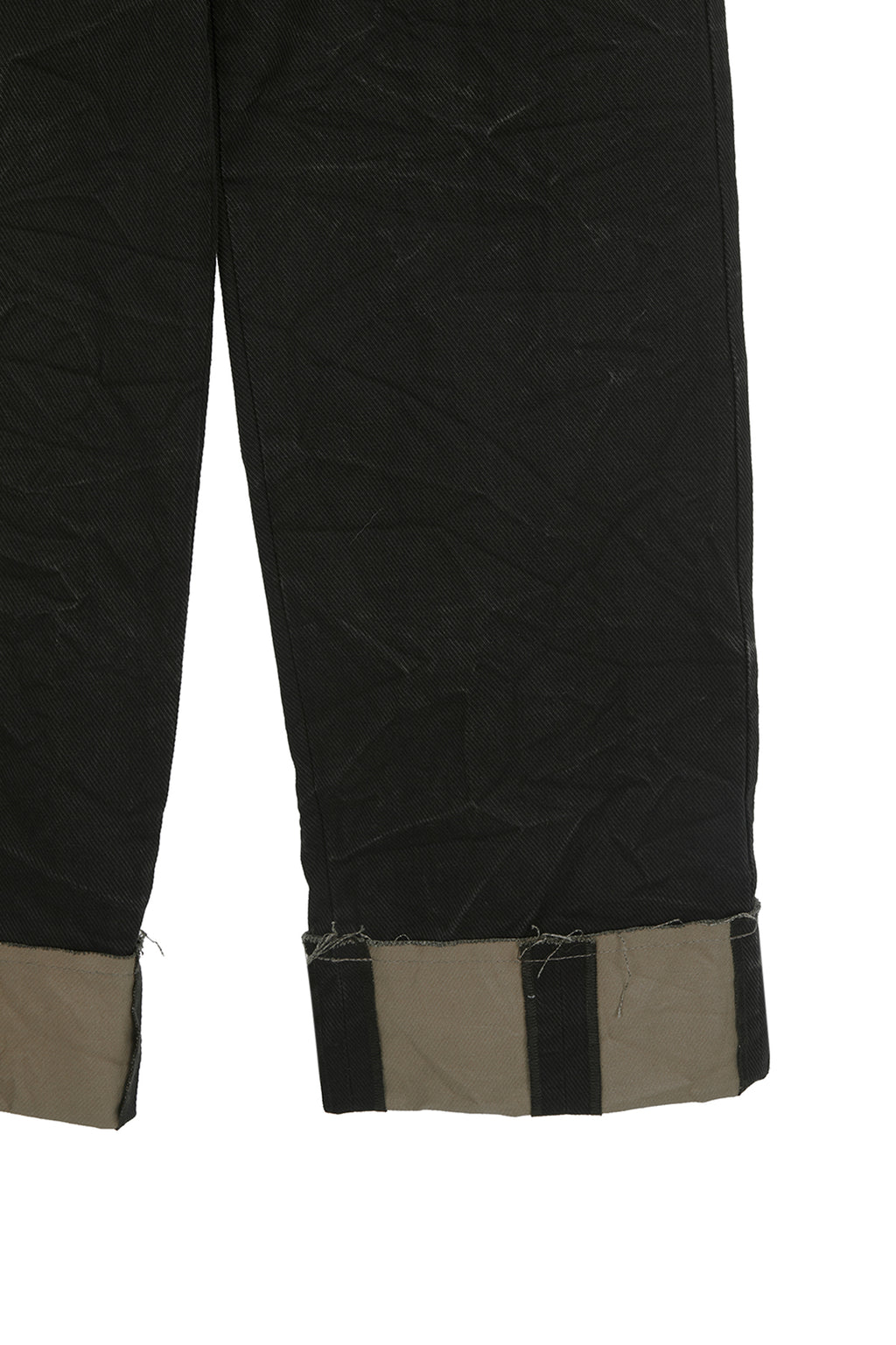 [matinkim] PIGMENT WASHED DENIM PANTS IN KHAKI BROWN