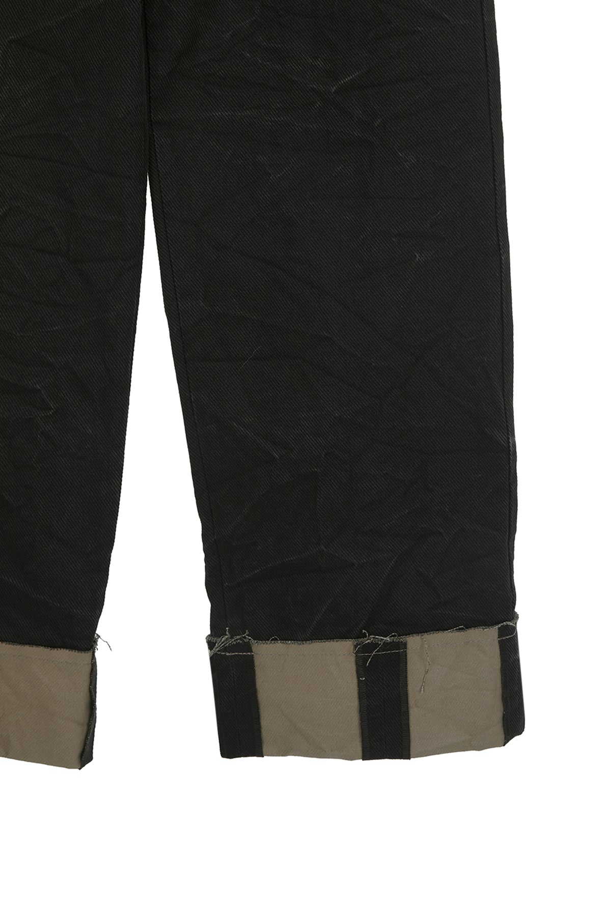 [matinkim] PIGMENT WASHED DENIM PANTS IN KHAKI BROWN